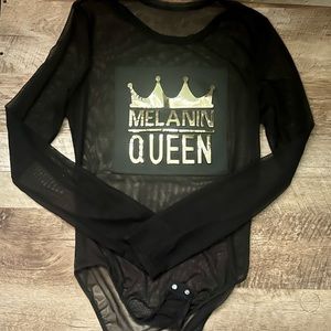 “Melanin Queen” Shear Black BodySuit